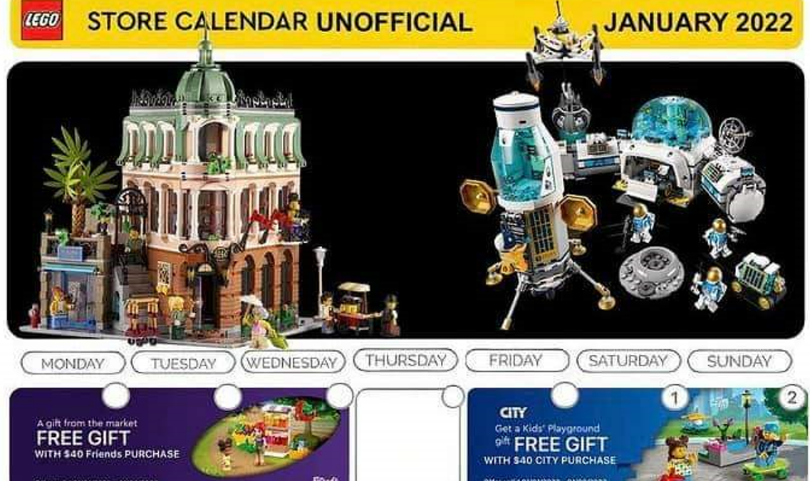 Kalendarz nieoficjalny LEGO - styczeń 2022